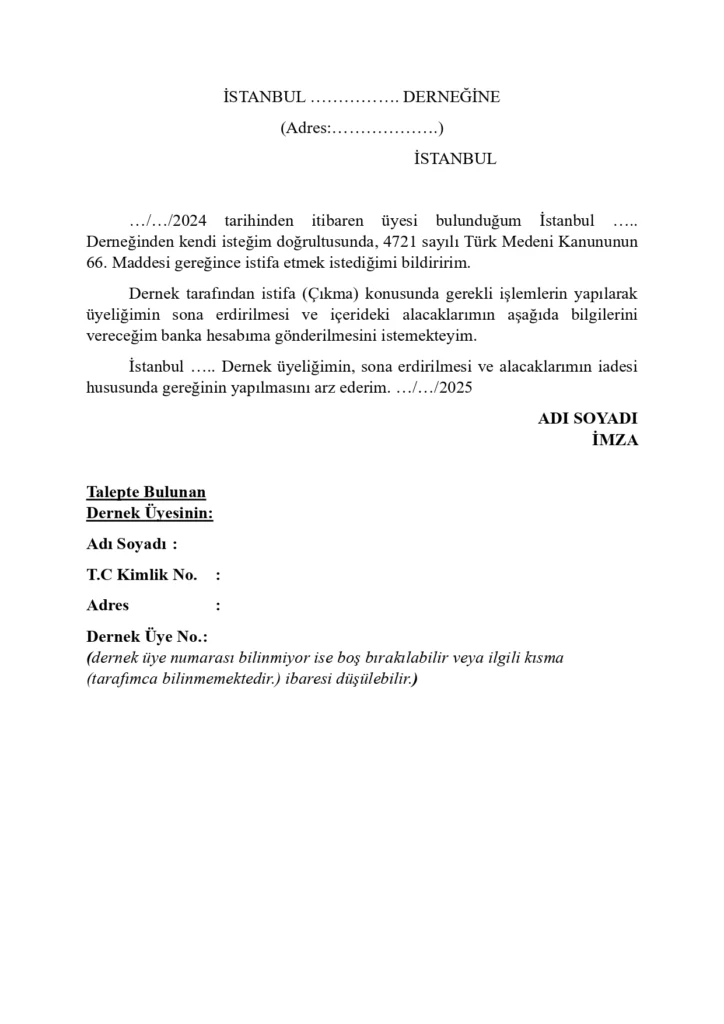 dernekten istifa dilekce 1
